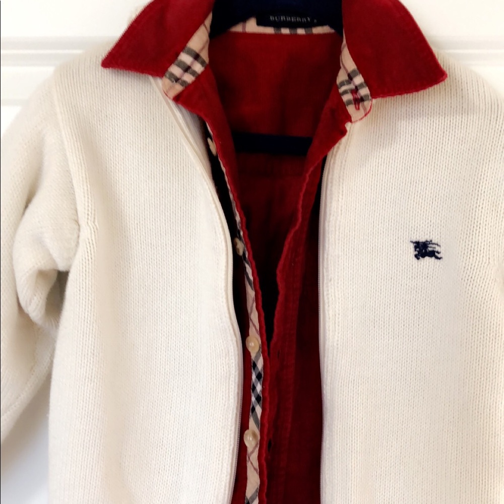 BURBERRY KIDS ZIP UP CARDIGAN